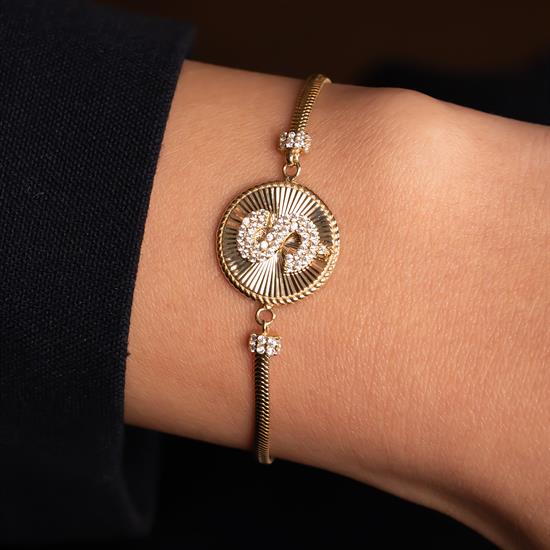 S Harfli 14 Ayar Altın Bileklik