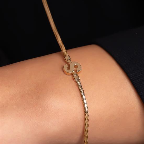 S Harfli  Bileklik 14 Ayar Altın