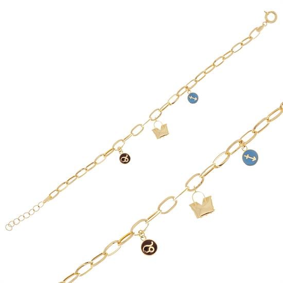 Sallantılı Charm Bileklik 14 Ayar Altın