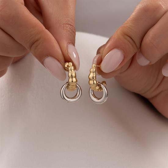 Sallantılı Halka Küpe 14 Ayar Altın