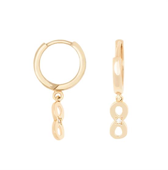 Sallantılı Sonsuzluk 14 Ayar Altın Küpe