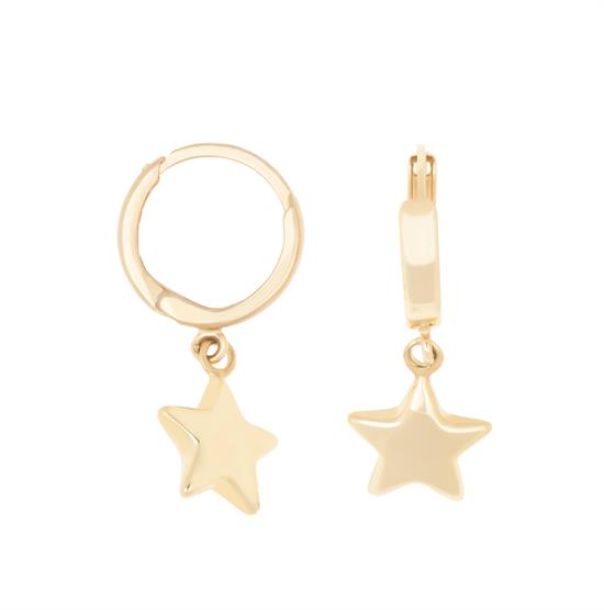 Sallantılı Yıldız Küpe 14 Ayar Altın