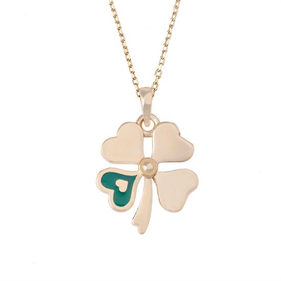 Şans Yonca Modeli 14 Ayar Kolye