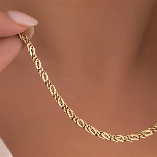 Sarmal 4 mm 14 Ayar Altın Zincir