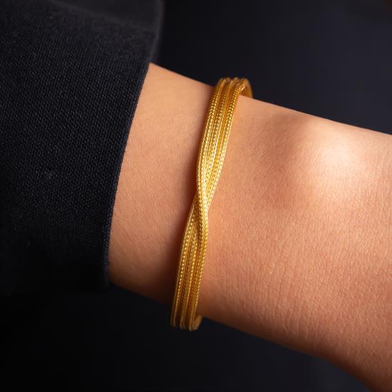 Sarmal Model 14 Ayar Altın Bileklik