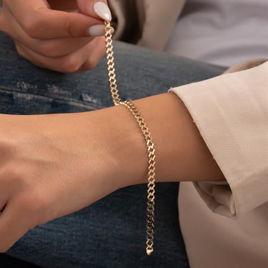 Taşsız Spor Model 14 Ayar Altın Bileklik