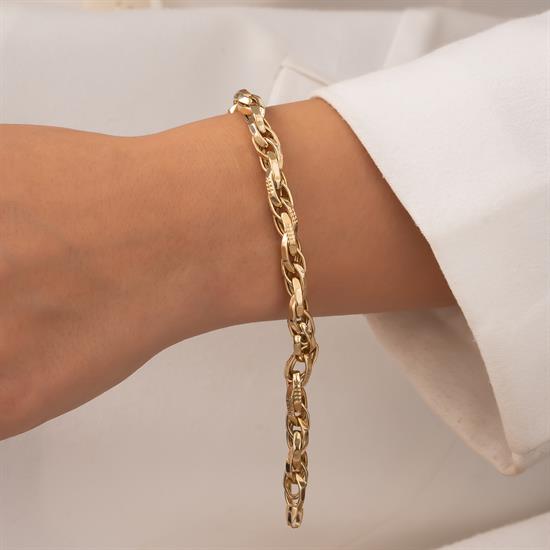 Sarmal Model 14 Ayar Altın Bileklik