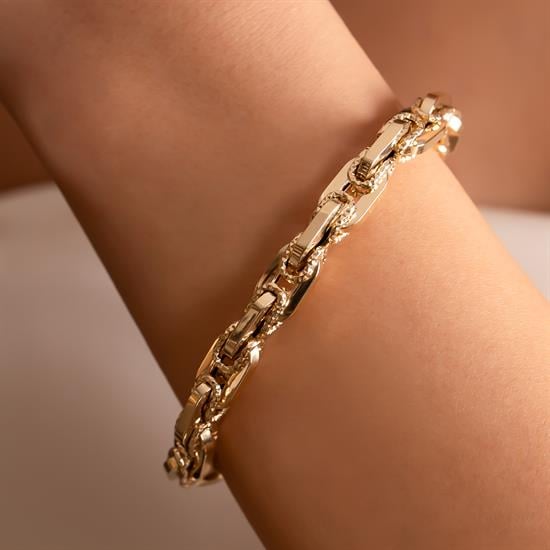 Sarmal Model 14 Ayar Altın Bileklik