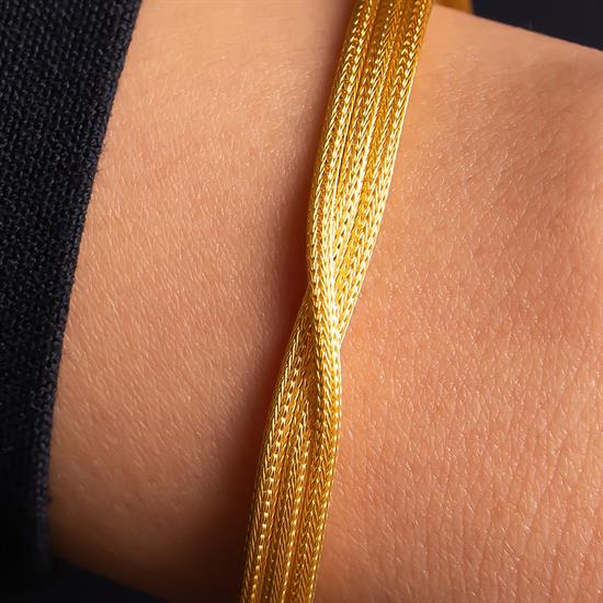 Sarmal Model 14 Ayar Altın Bileklik