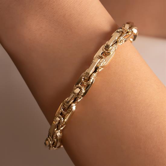 Sarmal Model 14 Ayar Altın Bileklik