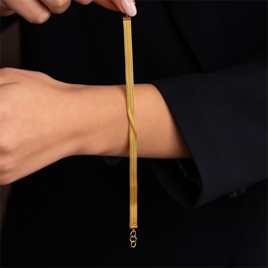 Sarmal Model 14 Ayar Altın Bileklik