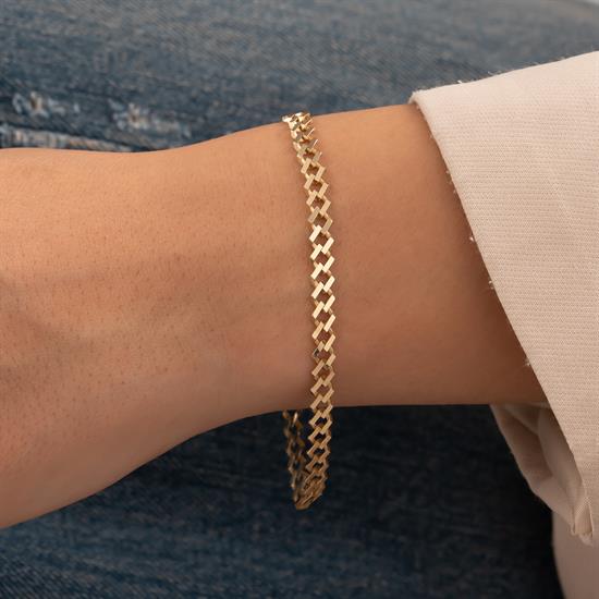 Sarmal Model 14 Ayar Altın Bileklik