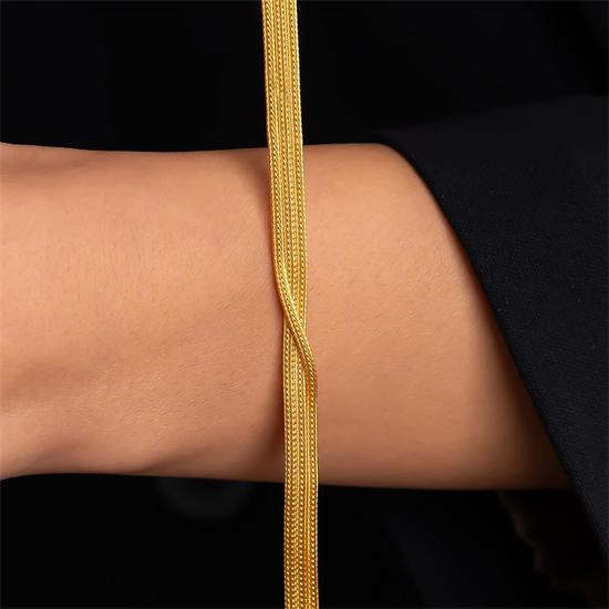 Sarmal Model 14 Ayar Altın Bileklik