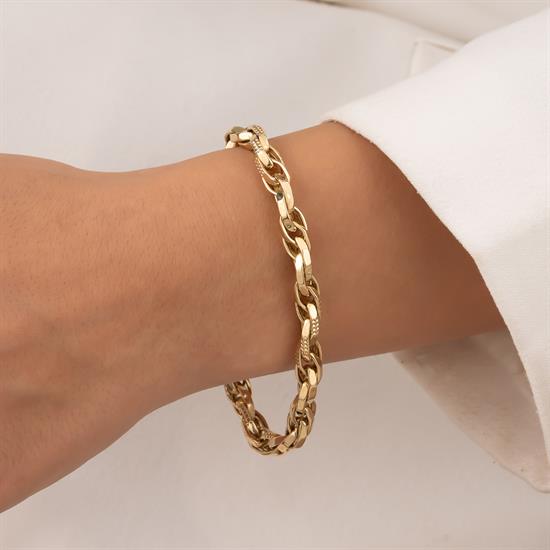 Sarmal Model 14 Ayar Altın Bileklik