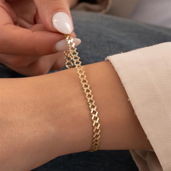 Sarmal Model 14 Ayar Altın Bileklik