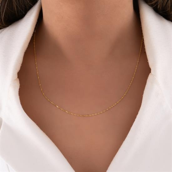Singapur Zincir 14 Ayar Altın 1 Mm