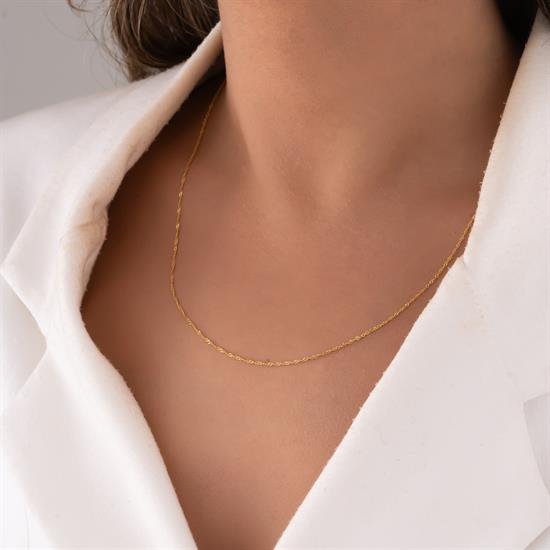 Singapur Zincir 14 Ayar Altın 1 Mm