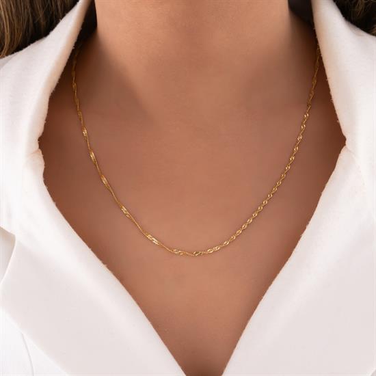 Singapur Zincir 14 Ayar Altın 1,5 Mm