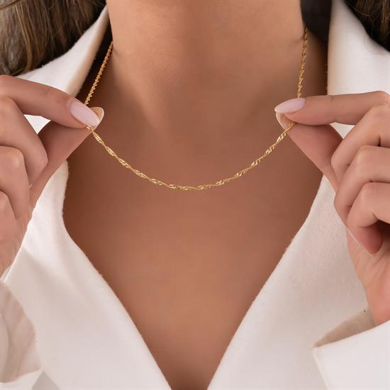 Singapur Zincir 14 Ayar Altın 1,5 Mm