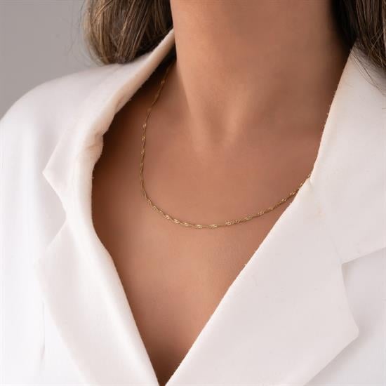 Singapur Zincir 14 Ayar Altın 1,5 Mm