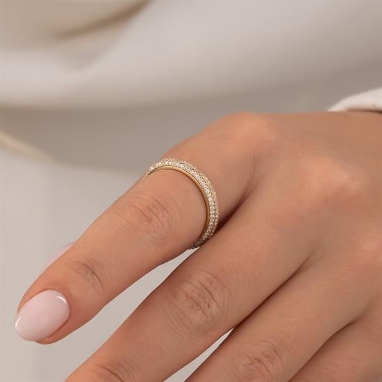 Sıra Taşlı 14 Ayar Altın Yüzük