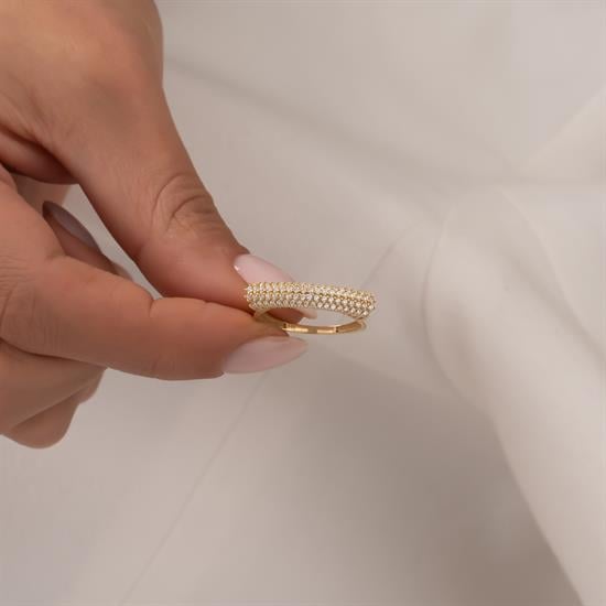 Sıra Taşlı 14 Ayar Altın Yüzük