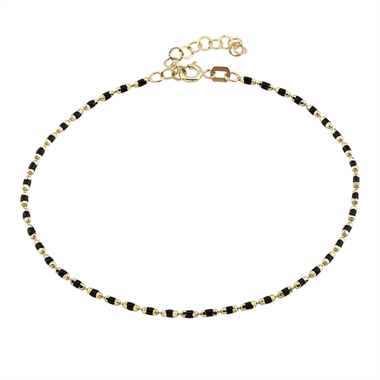 14 Ayar Altın Bileklik Siyah Mineli