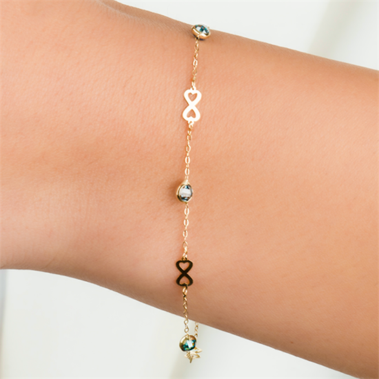 Sonsuzluk 14 Ayar Altın Minimal Bileklik