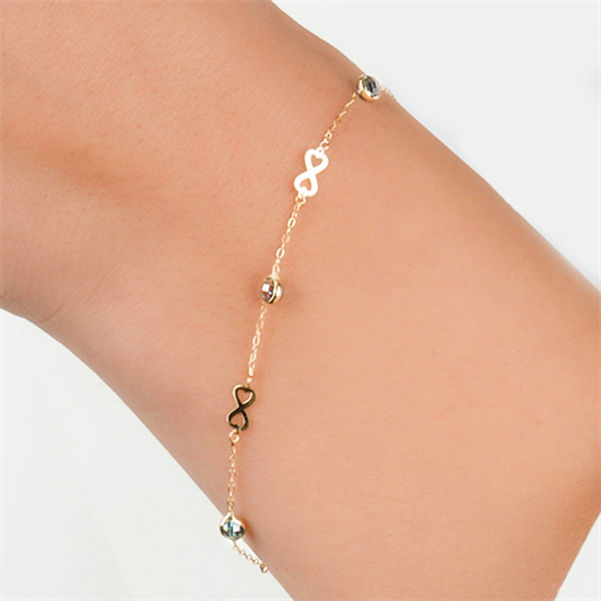 Sonsuzluk 14 Ayar Altın Minimal Bileklik