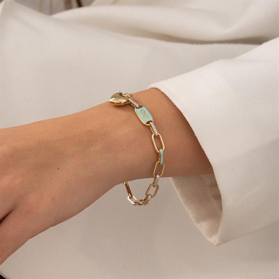 Sonsuzluk Figürlü  Bileklik 14 Ayar Altın