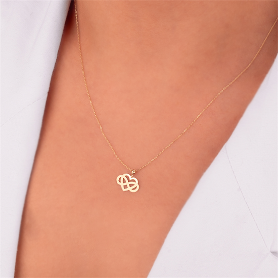 Sonsuzluk Kalp 14 Ayar Altın Kolye