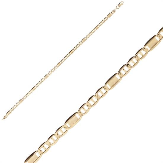 Spor Model 14 Ayar Altın Bileklik 4Mm