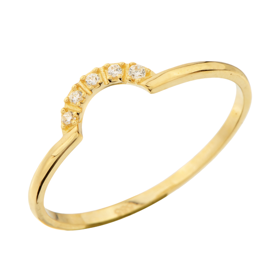 Taşlı Ay Model 14 Ayar Altın Yüzük