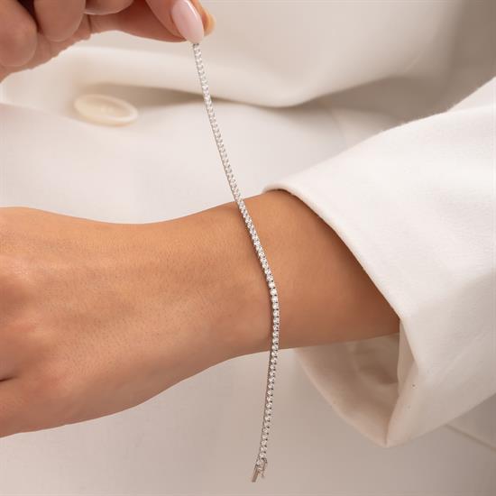 Su Yolu 14 Ayar Beyaz Altın Bileklik