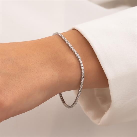 Su Yolu 14 Ayar Beyaz Altın Bileklik