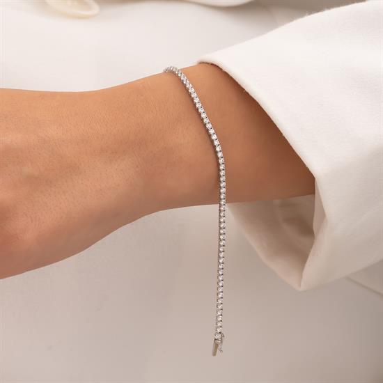 Su Yolu 14 Ayar Beyaz Altın Bileklik