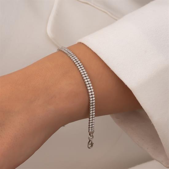 Suyolu 14 Ayar Beyaz Altın Bileklik