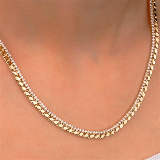 Suyolu Pullu Zincir 14 Ayar Altın Kolye