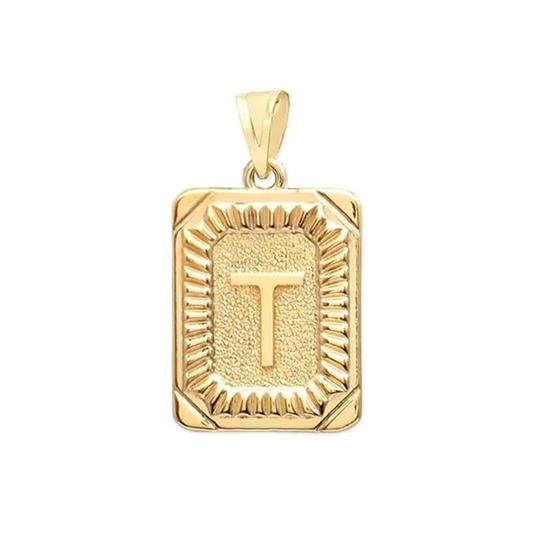 T Harfi 14 Ayar Altın Kolye Ucu