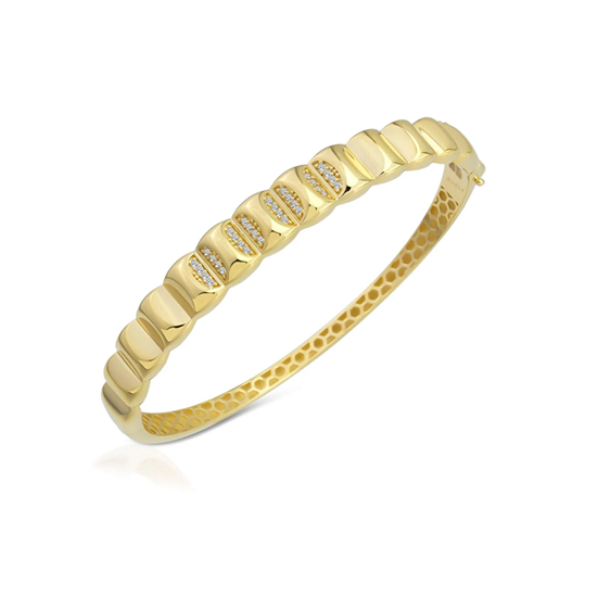 Taş Detaylı 14 Ayar Altın Kelepçe