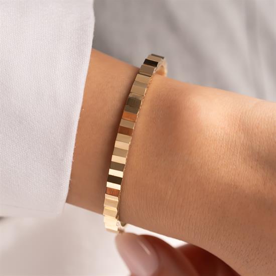 Altın Sıralı 14 Ayar Altın Kelepçe