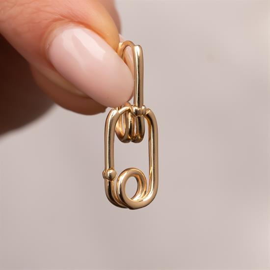 Tasarım Küpe 1.5 Cm 14 Ayar Altın