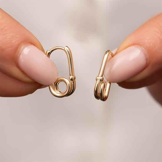 Tasarım Küpe 1.5 Cm 14 Ayar Altın