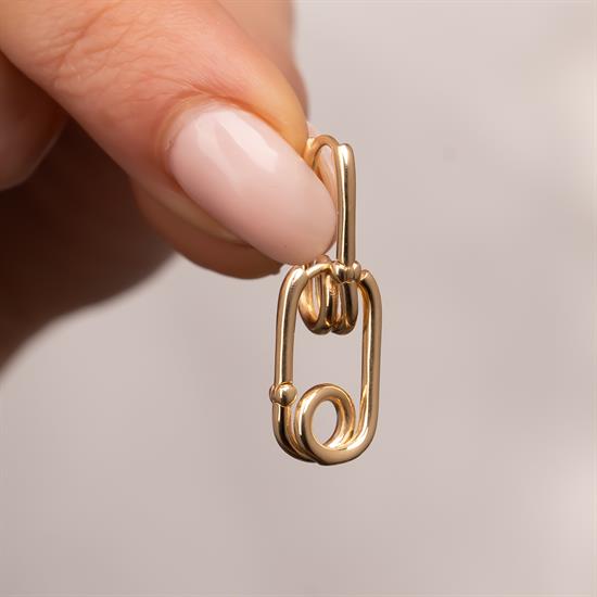 Tasarım Küpe 1.5 Cm 14 Ayar Altın