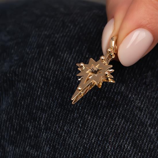 Tasarım Kuzey Yıldızı 14 Ayar Altın Kolye Ucu