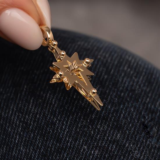 Tasarım Kuzey Yıldızı 14 Ayar Altın Kolye Ucu