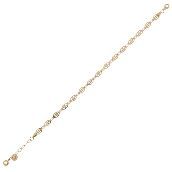 Tasarım Taşlı 14 Ayar Altın Bileklik 