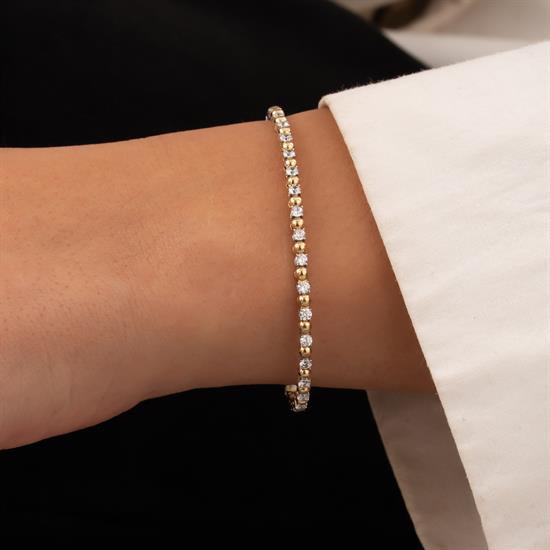 Taşlı 14 Ayar Altın Kelepçe