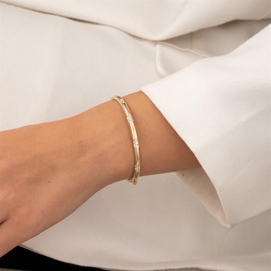 Taşlı 14 Ayar Altın Kelepçe