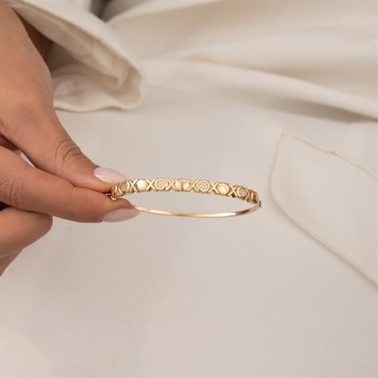 Taşlı 14 Ayar Altın Kelepçe